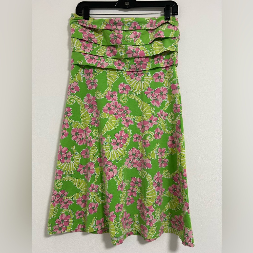Lilly Pulitzer Pink and Green Floral Dress NWOT